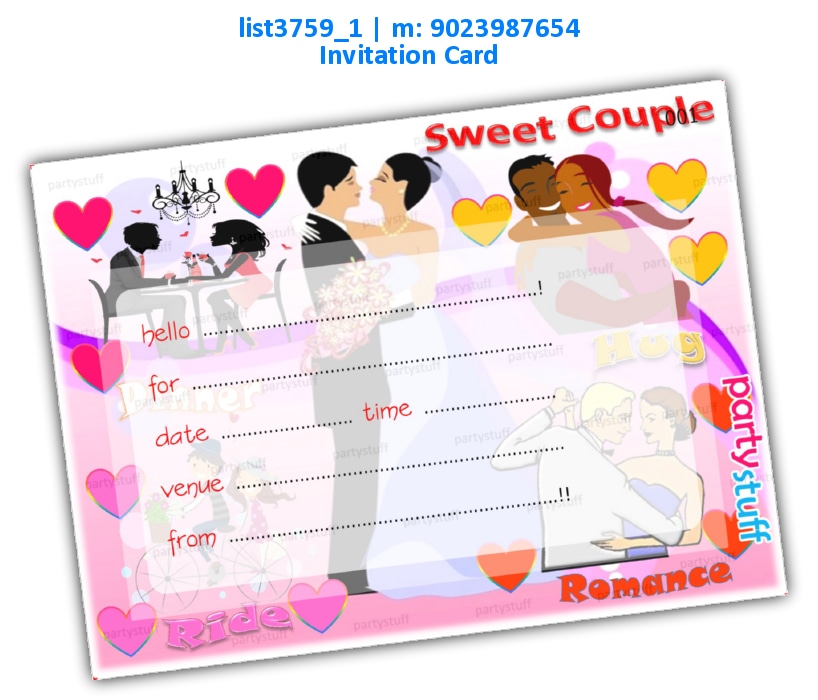 Couple Invitation Card | Printed list3759_1 Printed Cards