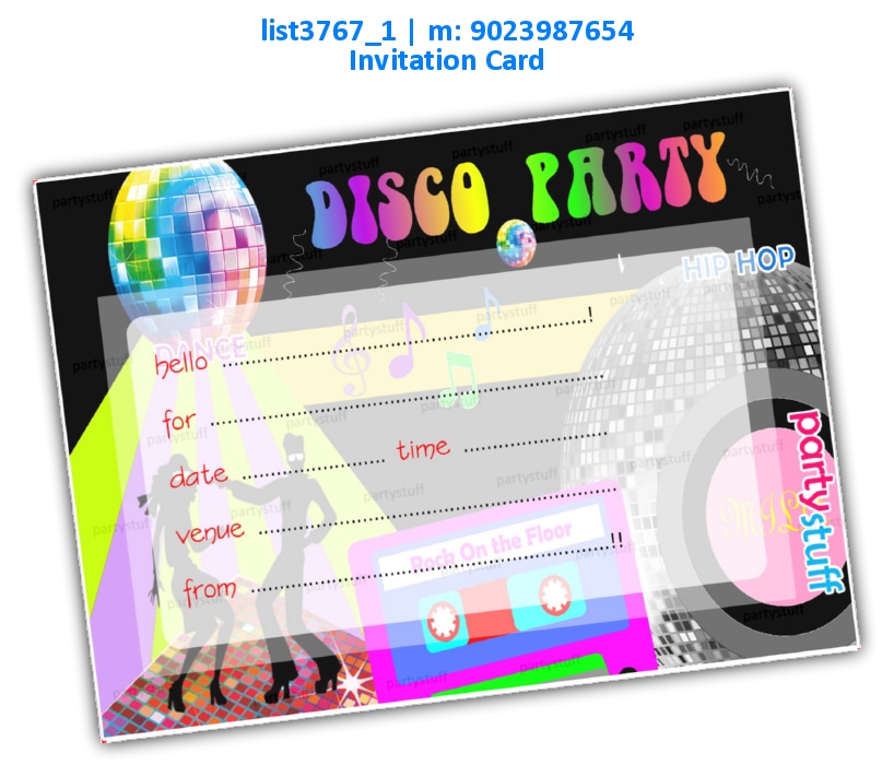 Disco Party Invitation Card | Printed list3767_1 Printed Cards