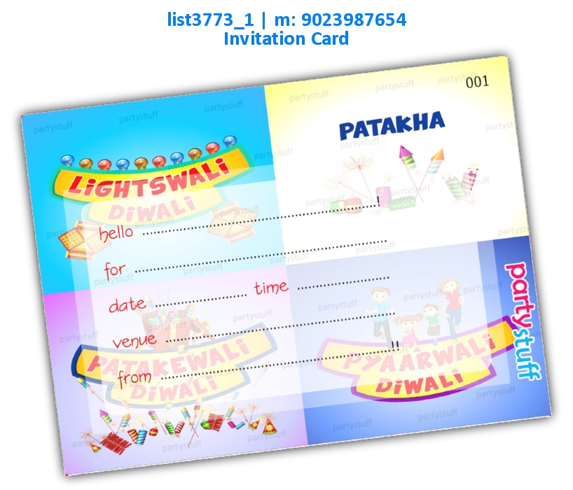 Diwali Invitation Card 6 | Printed list3773_1 Printed Cards