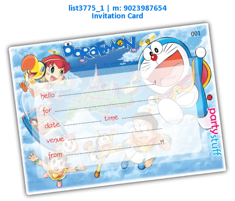 Doraemon Invitation Card | Printed list3775_1 Printed Cards