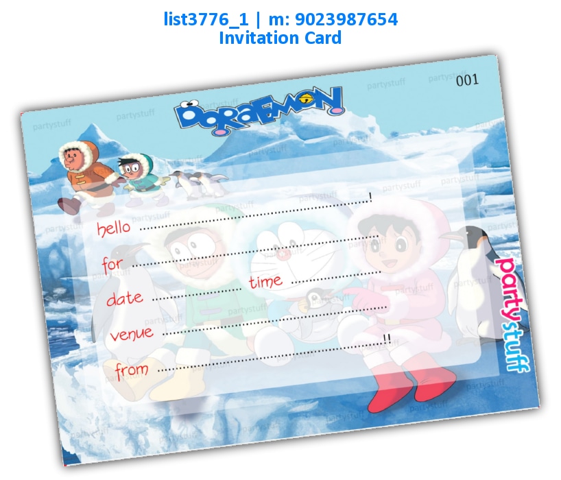 Doraemon Invitation Card 2 | Printed list3776_1 Printed Cards