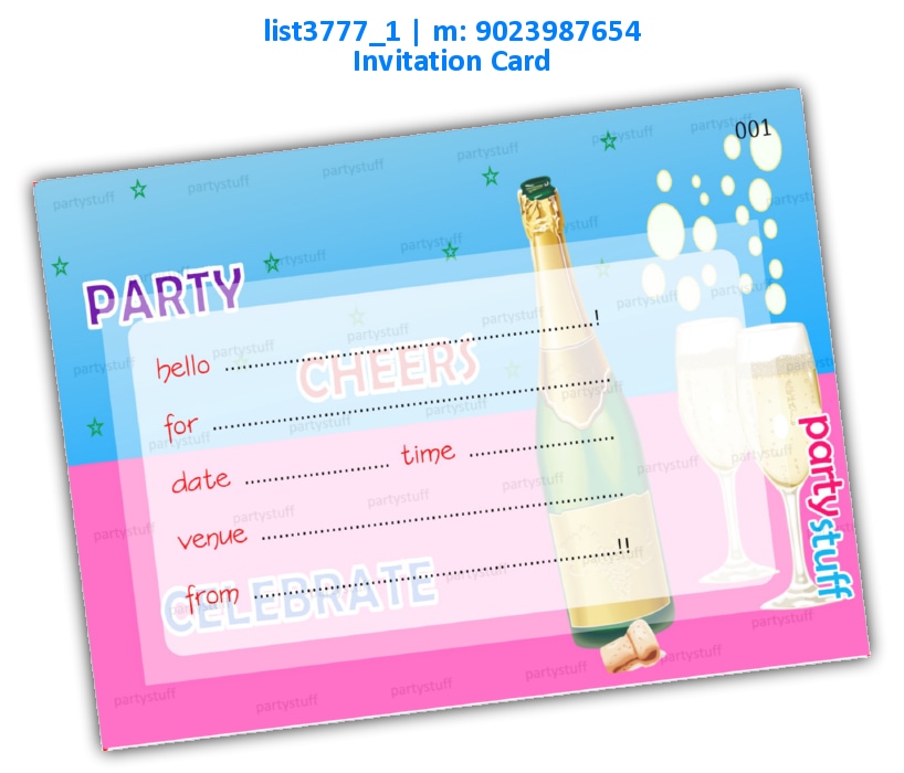 Drinks Party Invitation Card | Printed list3777_1 Printed Cards