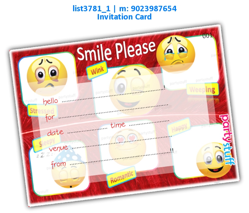 Emoji Invitation Card list3781_1 Printed Cards