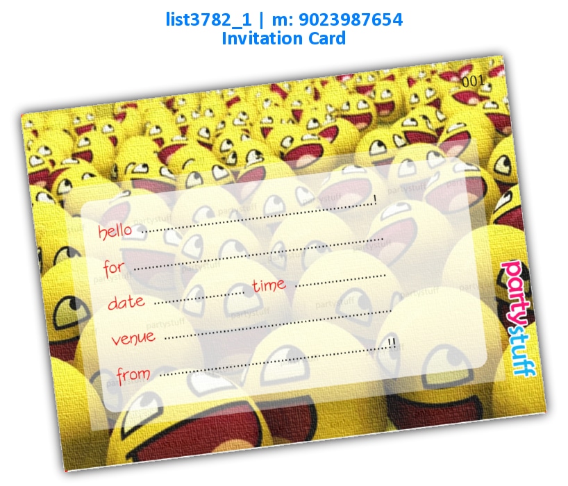 Emoji Invitation Card 2 | Printed list3782_1 Printed Cards
