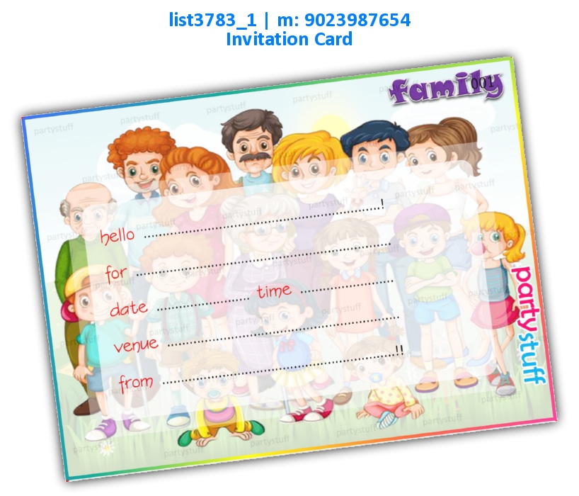 Family Invitation Card | Printed list3783_1 Printed Cards