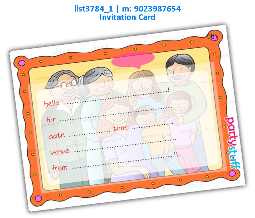 Family Invitation Card 2 | Printed list3784_1 Printed Cards