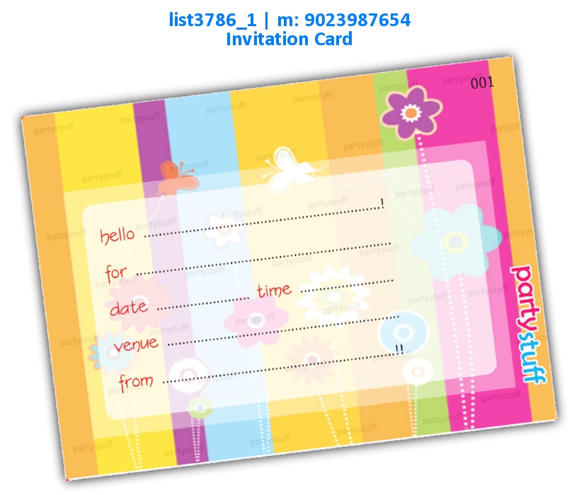 Floral Invitation Card 3 | Printed list3786_1 Printed Cards