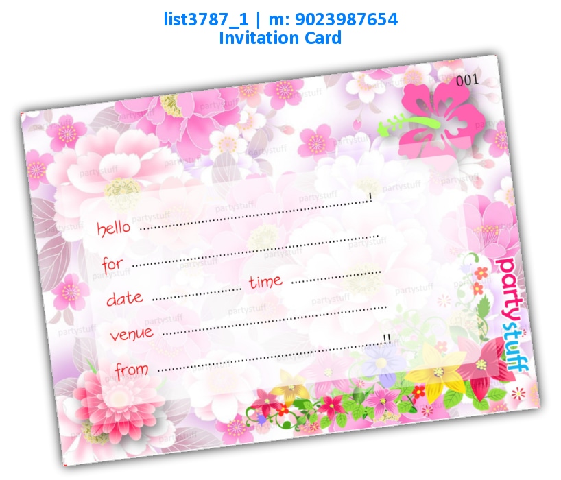 Floral Invitation Card 4 | Printed list3787_1 Printed Cards