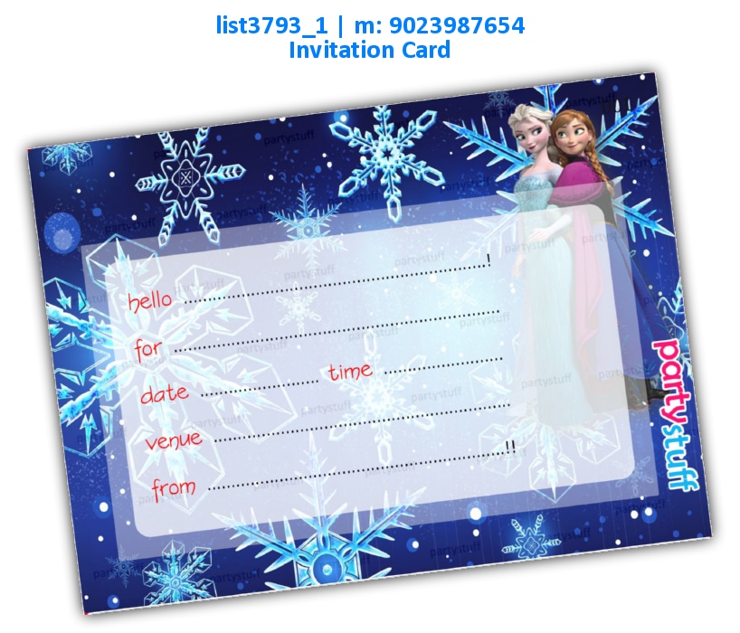 Frozen Invitation Card 2 | Printed list3793_1 Printed Cards