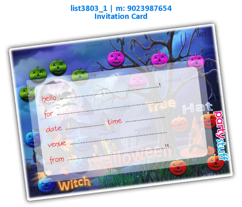 Halloween Invitation Card | Printed list3803_1 Printed Cards