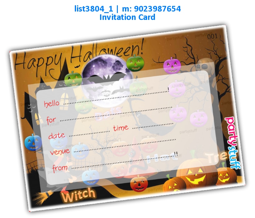 Halloween Invitation Card 2 | Printed list3804_1 Printed Cards