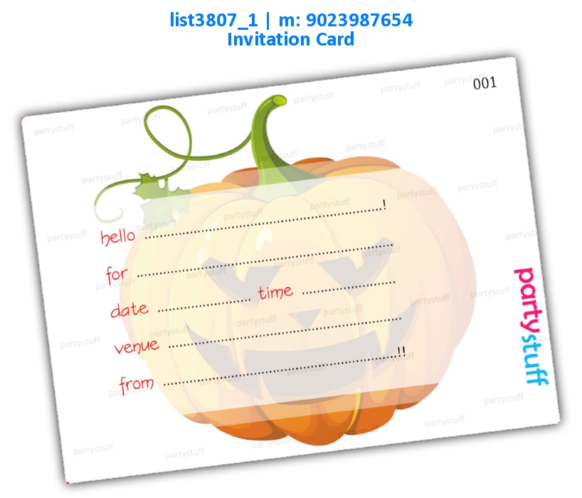 Halloween Invitation Card 5 | Printed list3807_1 Printed Cards