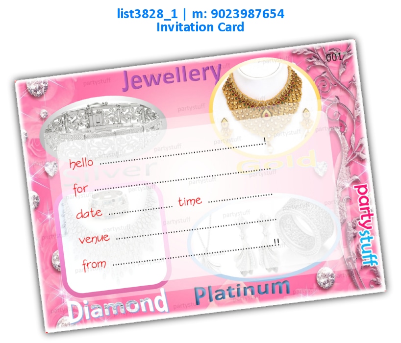Jewellery Invitation Card list3828_1 Printed Cards