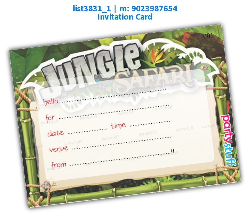 Jungle Invitation Card 2 | Printed list3831_1 Printed Cards