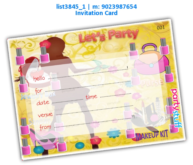 Ladies Party Invitation Card | Printed list3845_1 Printed Cards