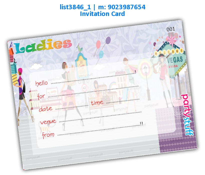 Ladies Invitation Card 2 | Printed list3846_1 Printed Cards