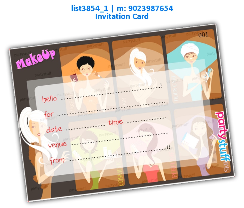 Makeup Invitation Card | Printed list3854_1 Printed Cards
