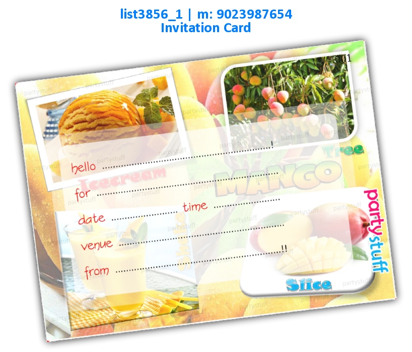 Mango Invitation Card | Printed list3856_1 Printed Cards