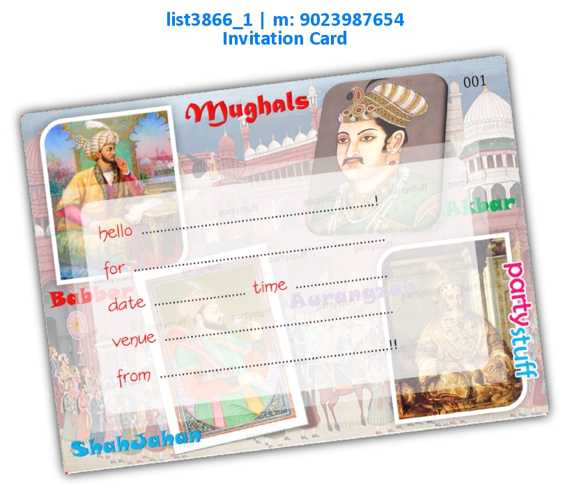 Mughal Invitation Card | Printed list3866_1 Printed Cards