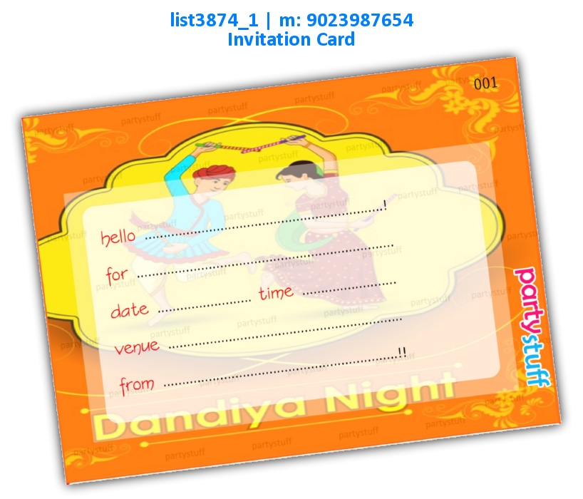 Navratri Invitation Card 7 | Printed list3874_1 Printed Cards