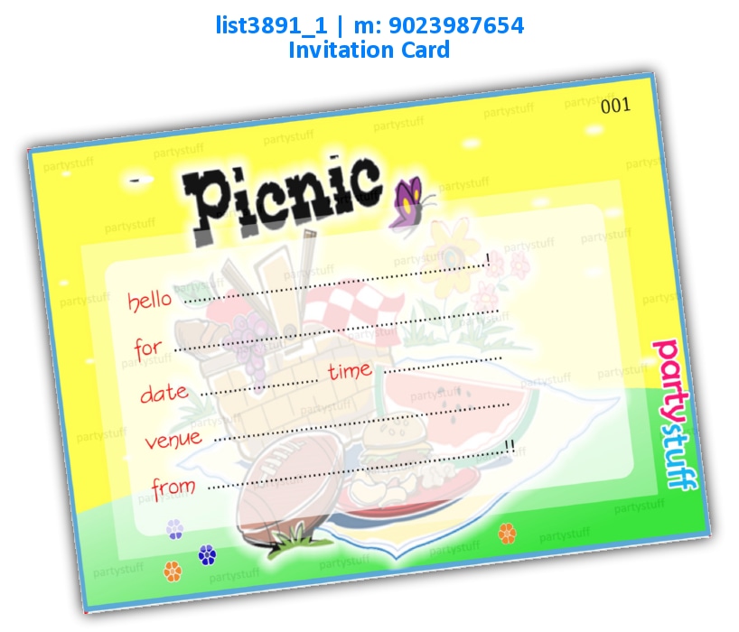 Picnic Invitation Card | Printed list3891_1 Printed Cards