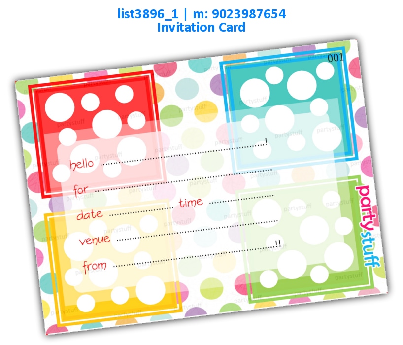 Polka Dots Invitation Card list3896_1 Printed Cards