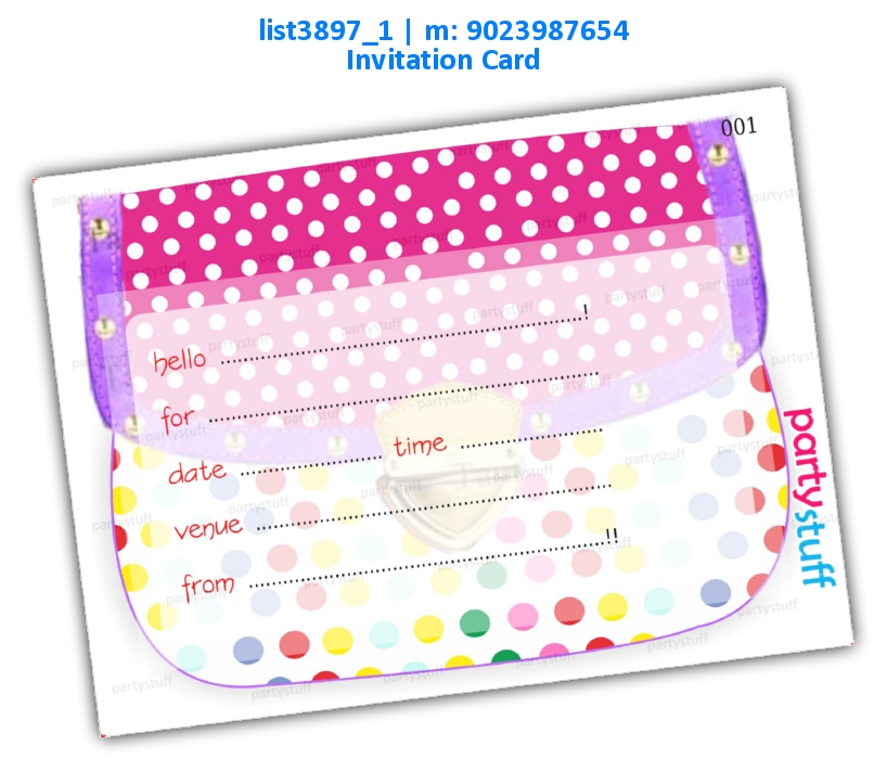 Polka Dots Invitation Card 2 | Printed list3897_1 Printed Cards