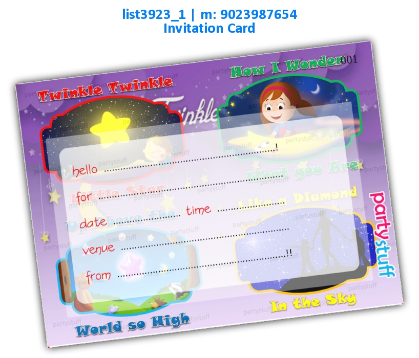 Nursery Rhymes Invitation Card list3923_1 Printed Cards