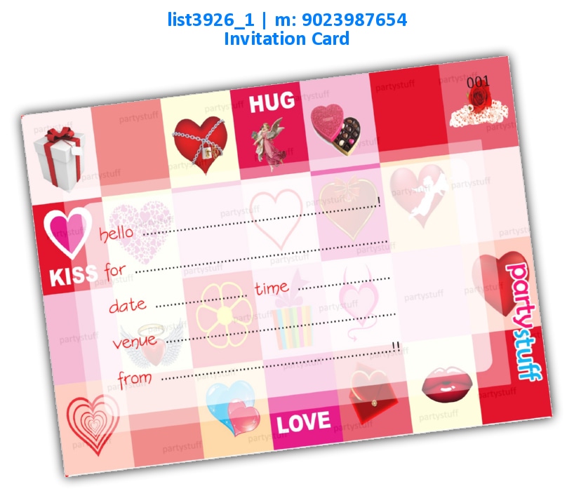 Romance Love Invitation Card 2 | Printed list3926_1 Printed Cards