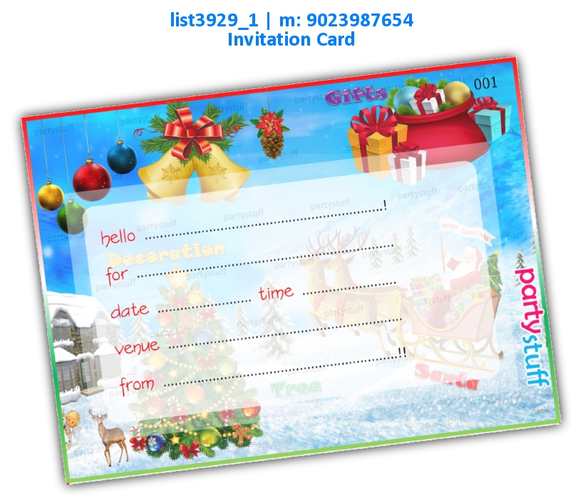 Christmas Invitation Card 4 | Printed list3929_1 Printed Cards