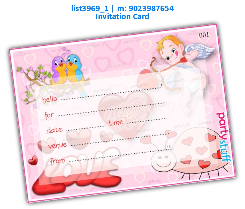 Valentine Invitation Card 2 | Printed list3969_1 Printed Cards