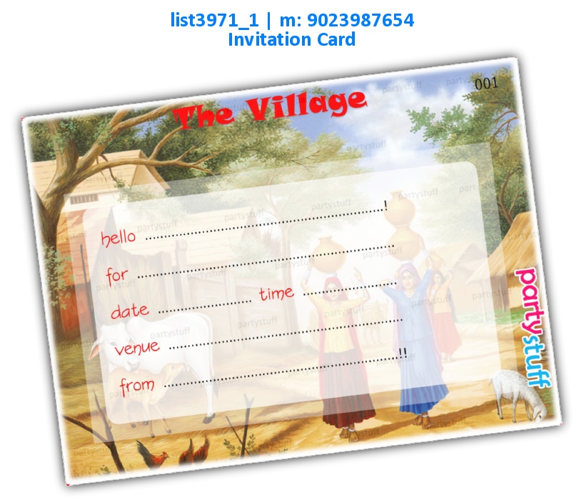 Village Invitation Card | Printed list3971_1 Printed Cards
