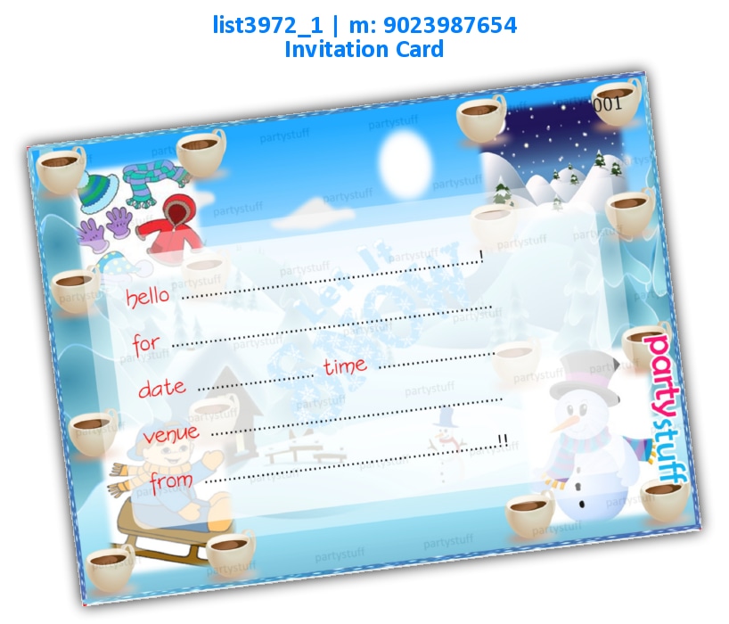 Winter Invitation Card | Printed list3972_1 Printed Cards