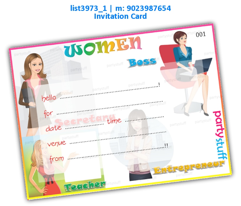 Women Invitation Card list3973_1 Printed Cards