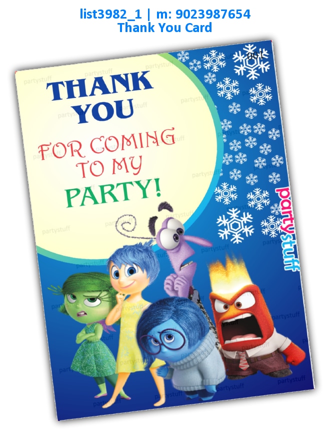 Pixar Cartoon Thank You Card | Printed list3982_1 Printed Cards