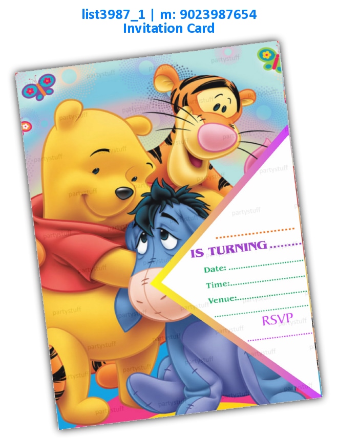 Pooh Invitation Card 2 | Printed list3987_1 Printed Cards
