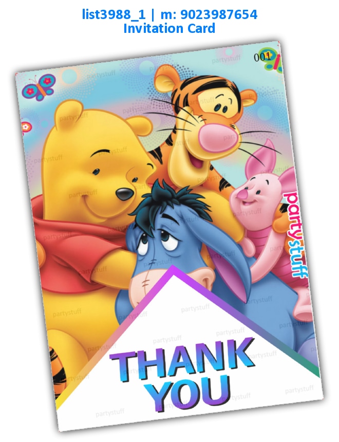 Pooh Thankyou Card 2 list3988_1 Printed Cards