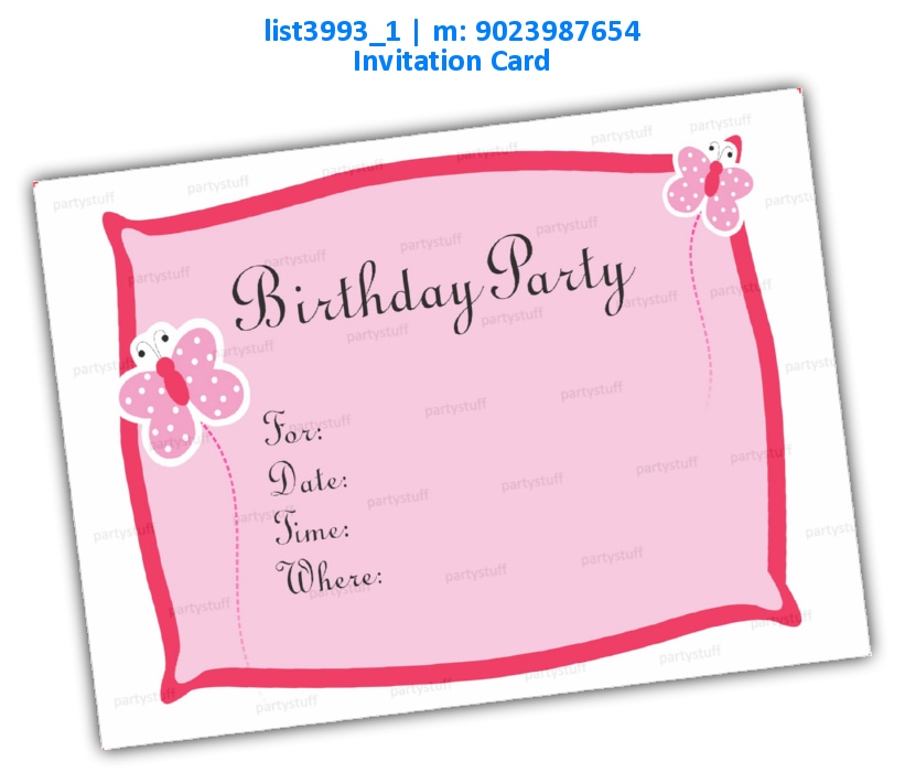 Butterfly Invitation Card 5 | Printed list3993_1 Printed Cards