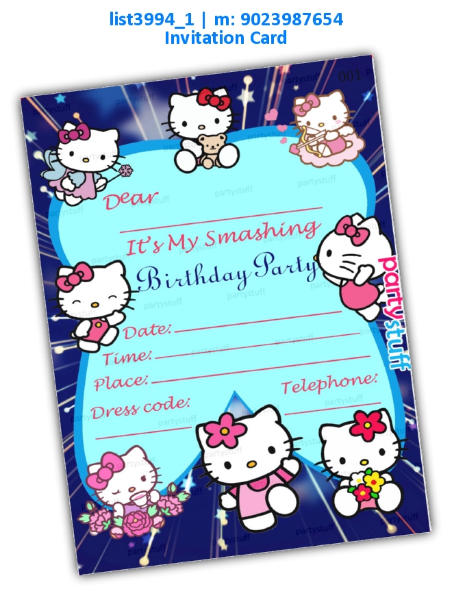Hello Kitty Invitation Card 2 | Printed list3994_1 Printed Cards