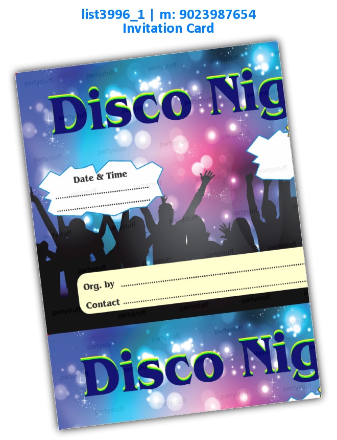 Disco Night Invitation Card list3996_1 Printed Cards
