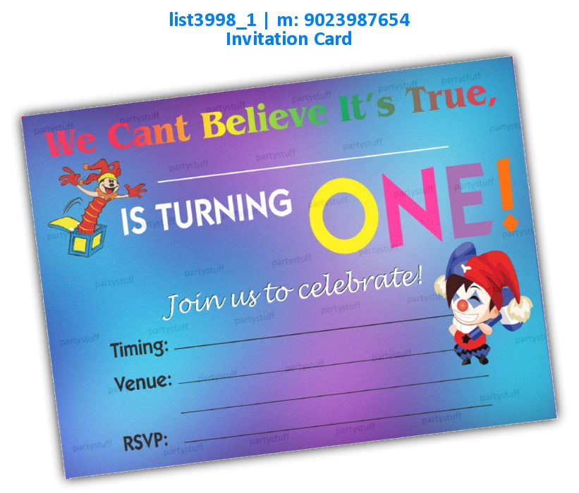 Clown Invitation Card list3998_1 Printed Cards