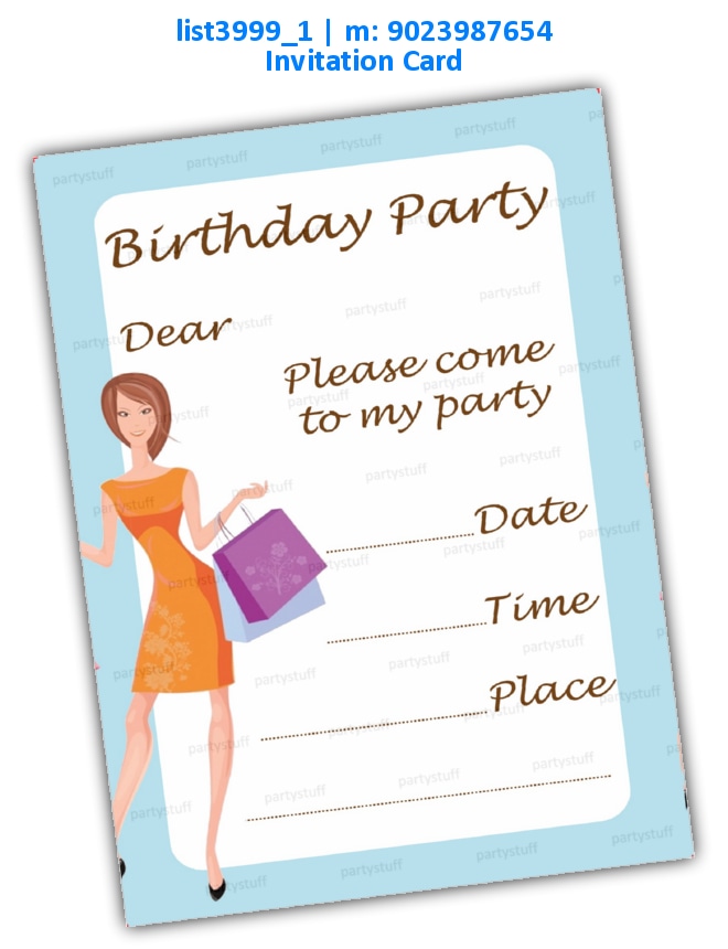 Ladies Shopping Invitation Card 3 | Printed list3999_1 Printed Cards