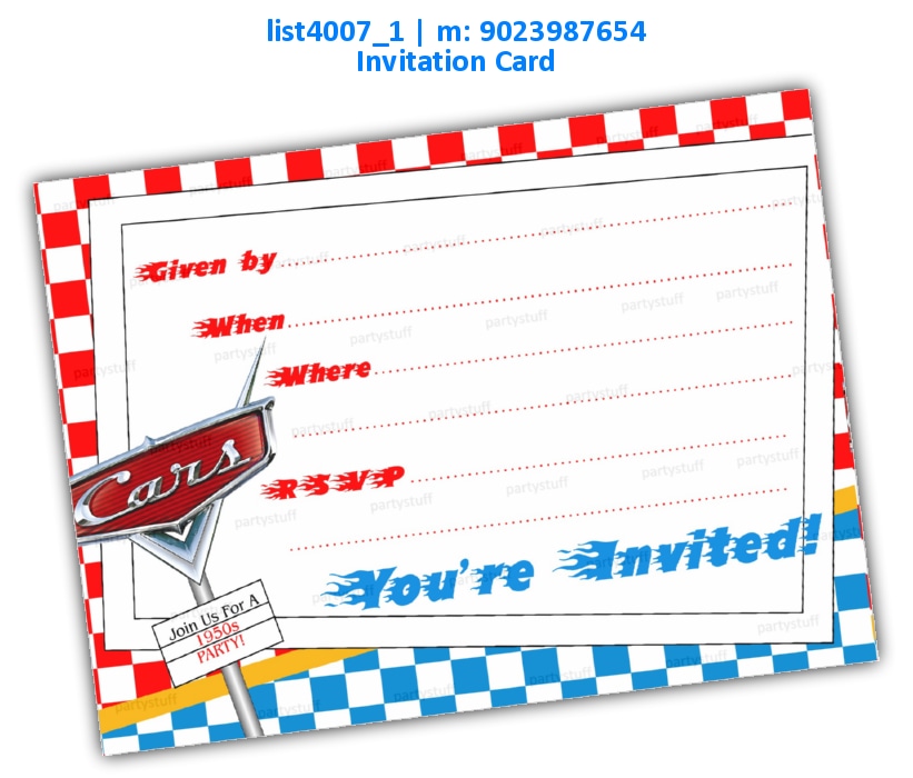 Car Invitation Card | Printed list4007_1 Printed Cards