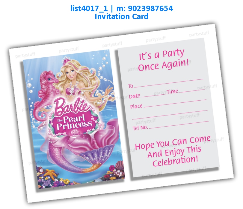 Barbie Invitation Card 4 | Printed list4017_1 Printed Cards
