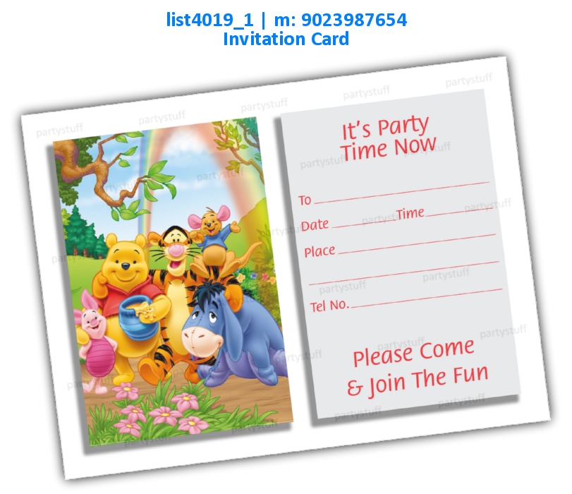 Pooh Invitation Card 3 list4019_1 Printed Cards