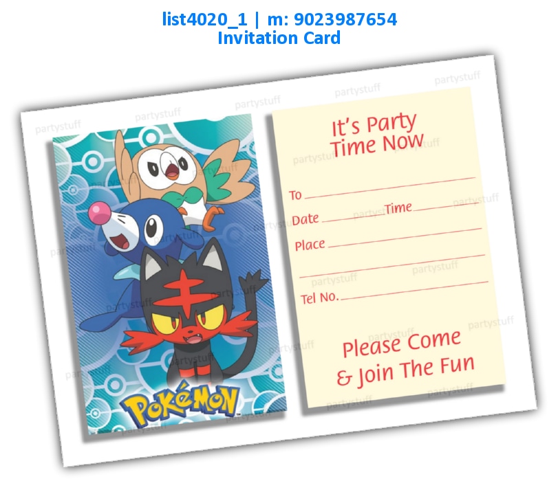 Pokemon Invitation Card list4020_1 Printed Cards