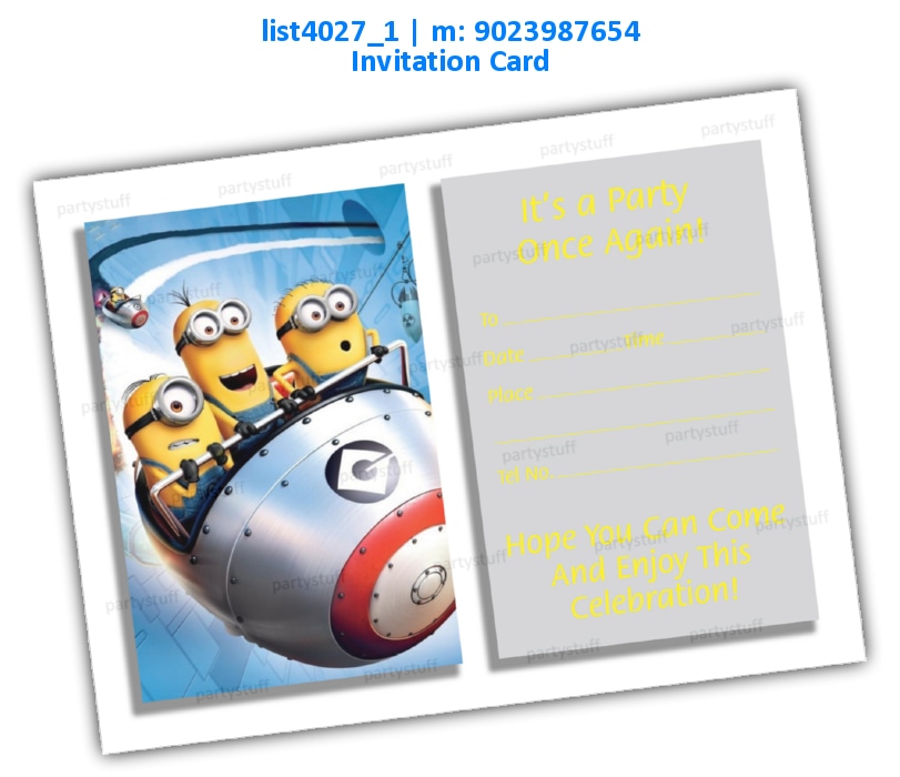 Minion Invitation Card 4 | Printed list4027_1 Printed Cards