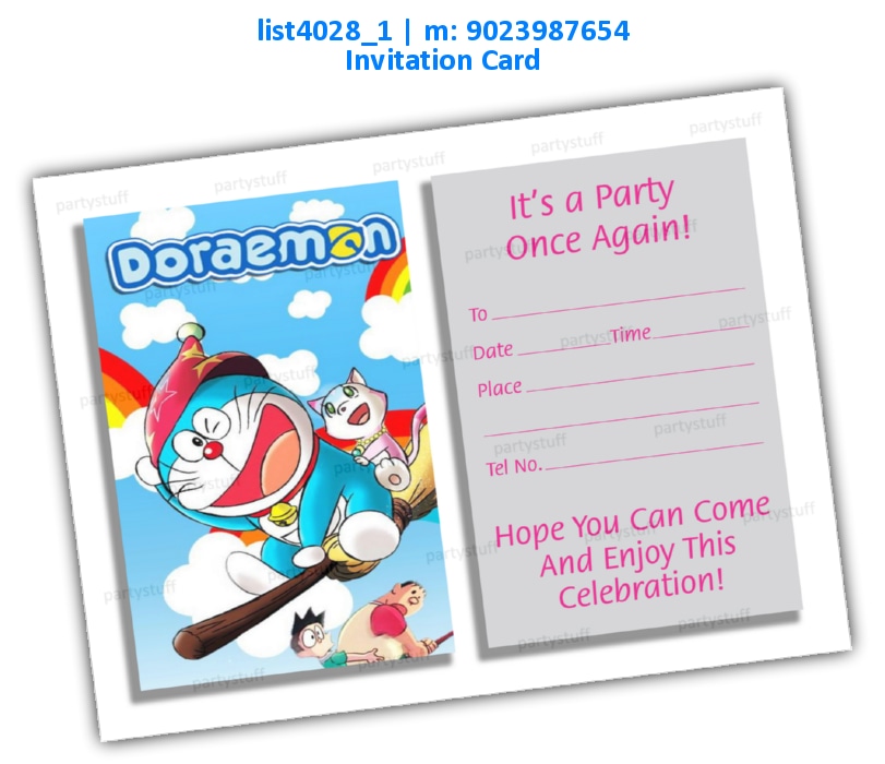 Doraemon Invitation Card 3 | Printed list4028_1 Printed Cards