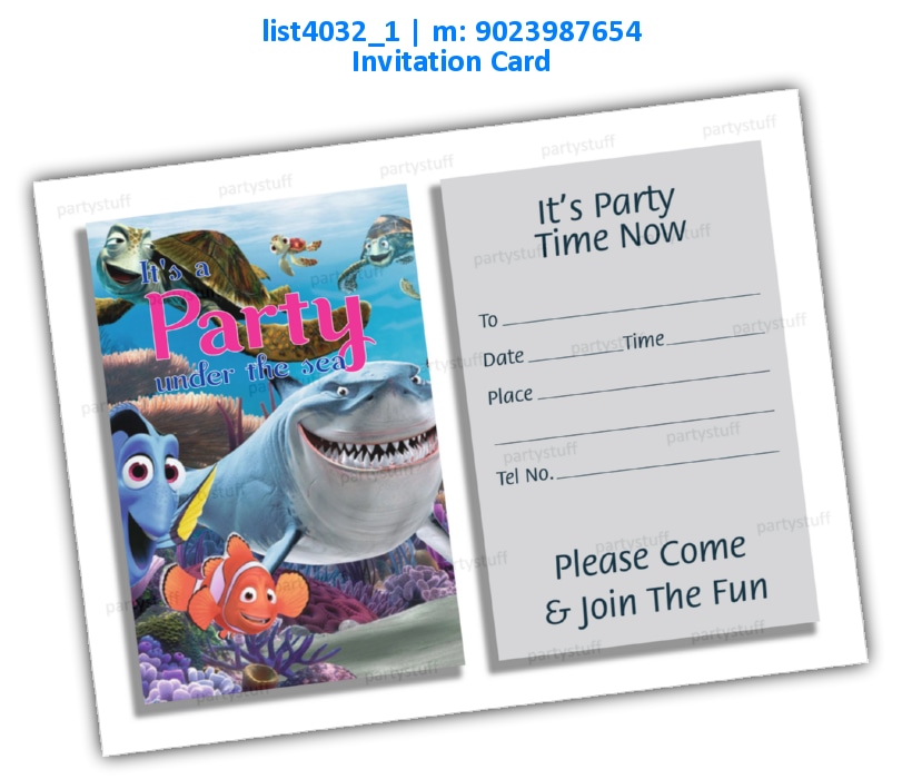 Fishes Invitation Card | Printed list4032_1 Printed Cards