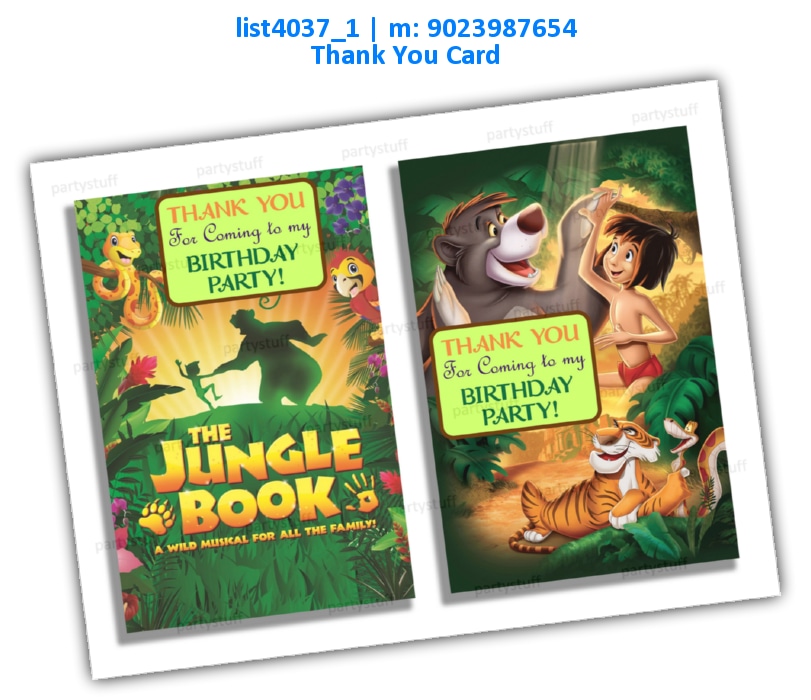 Jungle Thankyou Card | Printed list4037_1 Printed Cards